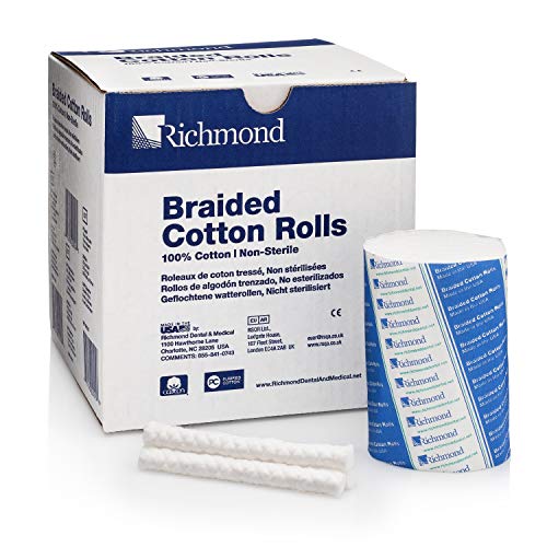Richmond Dental & Medical 201226 4", Medium Braided Cotton Roll, Nonsterile (Pack of 250) - Image 1