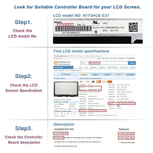LCDBOARD VGA Controller Board 30 Pin eDP for 1920x1080 NV140FHM B156HAN01.1 LP156WF4 NV156FHM N156HGE-EA1 B173HAN01.0 N173HCE E11 E21 E31 LP173WF4 11.6'' 13.3'' 14'' 15.6'' 17.3 inch LCD Screen - Image 5
