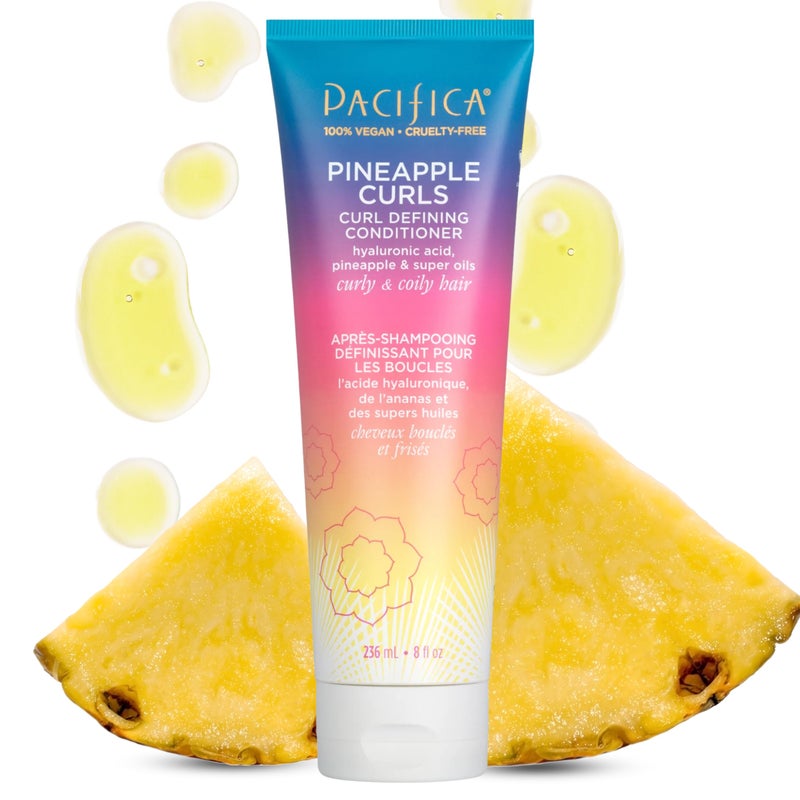 Pacifica Beauty, Pineapple Curls Defining Natural Conditioner, For Curly, Coily and Textured Hair Types, Pineapple Scent, Sulfate Free and Silicone Free, 100% Vegan and Cruelty Free - Image 1