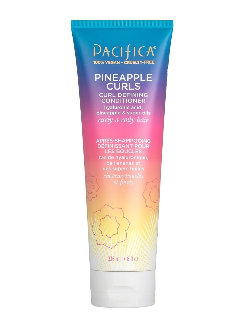 Pacifica Pacifica Beauty, Pineapple Curls Defining Natural Conditioner, For Curly, Coily and Textured Hair Types, Pineapple Scent, Sulfate Free and Silicone Free, 100% Vegan and Cruelty Free  - Image 1