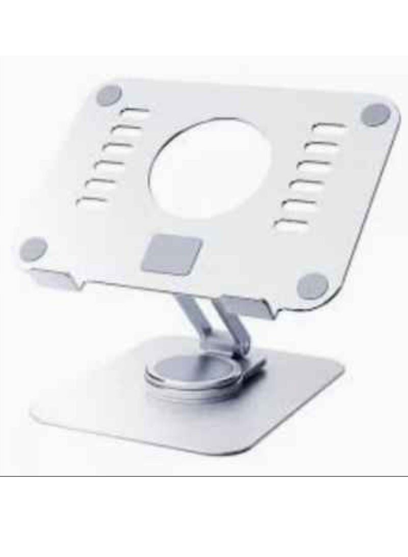 SHOPI Tablet Stand Holder 360° Rotating Angle Adjustable Aluminum Alloy Foldable Tablet Mobile Bracket for Desktop Silver - Image 1