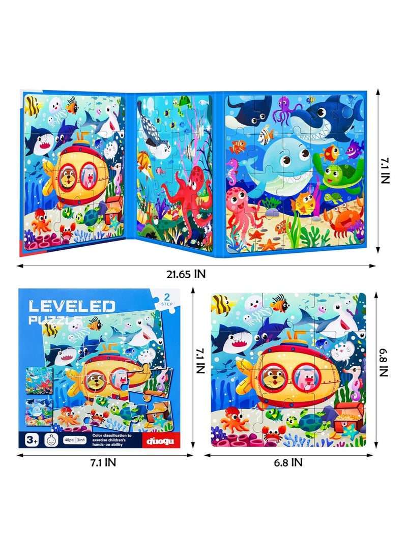 Magnetic Sea Animals Puzzle – Level 2 Educational Puzzle Game for Kids – Interactive Ocean Animal Learning Toy with Magnetic Pieces – Ideal for Early Cognitive Skill Development - Image 3