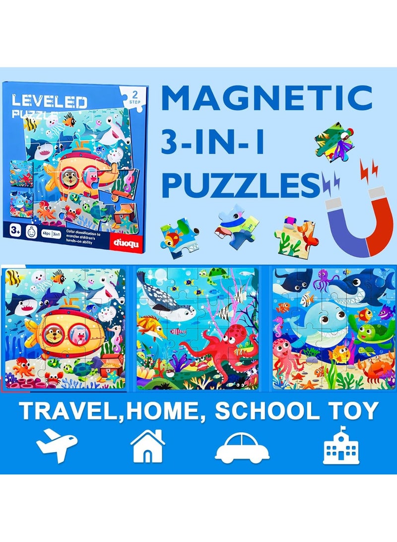 Magnetic Sea Animals Puzzle – Level 2 Educational Puzzle Game for Kids – Interactive Ocean Animal Learning Toy with Magnetic Pieces – Ideal for Early Cognitive Skill Development - Image 2