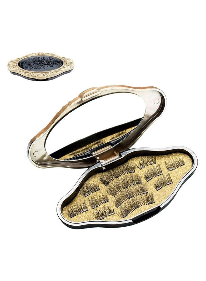 NIBEMINENT Pair Of 6 3D Ultra Thin Magnetic Eyelashes Black - Image 1