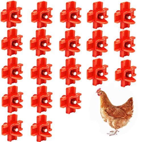 Doublewood 20Pcs Chicken Nipples Horizontal Side Mount Poultry Water Nipple Waterer Drinker Outdoors for Chicken Ducks Quail and Other Poultry (20) - Image 1