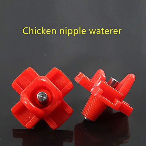 Doublewood 20Pcs Chicken Nipples Horizontal Side Mount Poultry Water Nipple Waterer Drinker Outdoors for Chicken Ducks Quail and Other Poultry (20) - Image 2