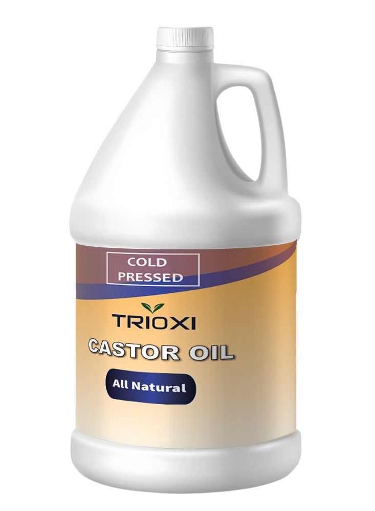 TRIOXI زيت الخروع المعصور على البارد للبشرة والشعر 1 جالون - Image 1