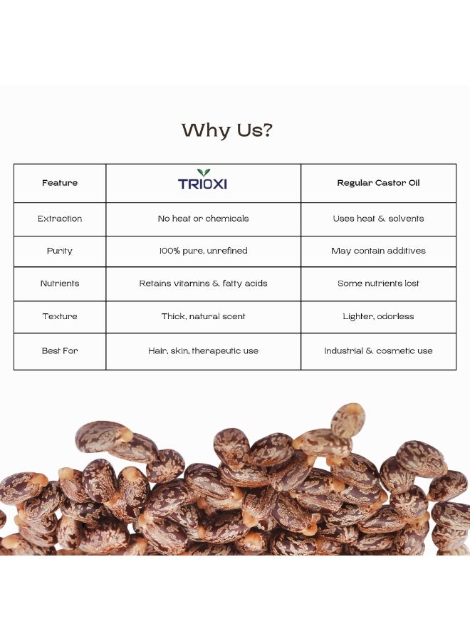 TRIOXI زيت الخروع المعصور على البارد للبشرة والشعر 1 جالون - Image 4