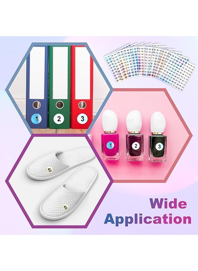 YJ 10 Sheets 1 to 200 Reflective Laser Small Round Consecutive Numbers Stickers Self Adhesive Inventory Storage Organizing Label Stickers Nail Polish Bottle Nail Swatch Sticks，School number stickers - Image 5