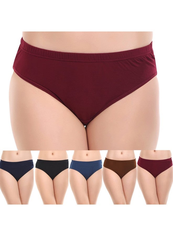 Rupa Jon Women's Cotton Plain Panty (RPAPLN, Multicolour, 3XL) - Pack of 5(Colors and Prints May Vary)
