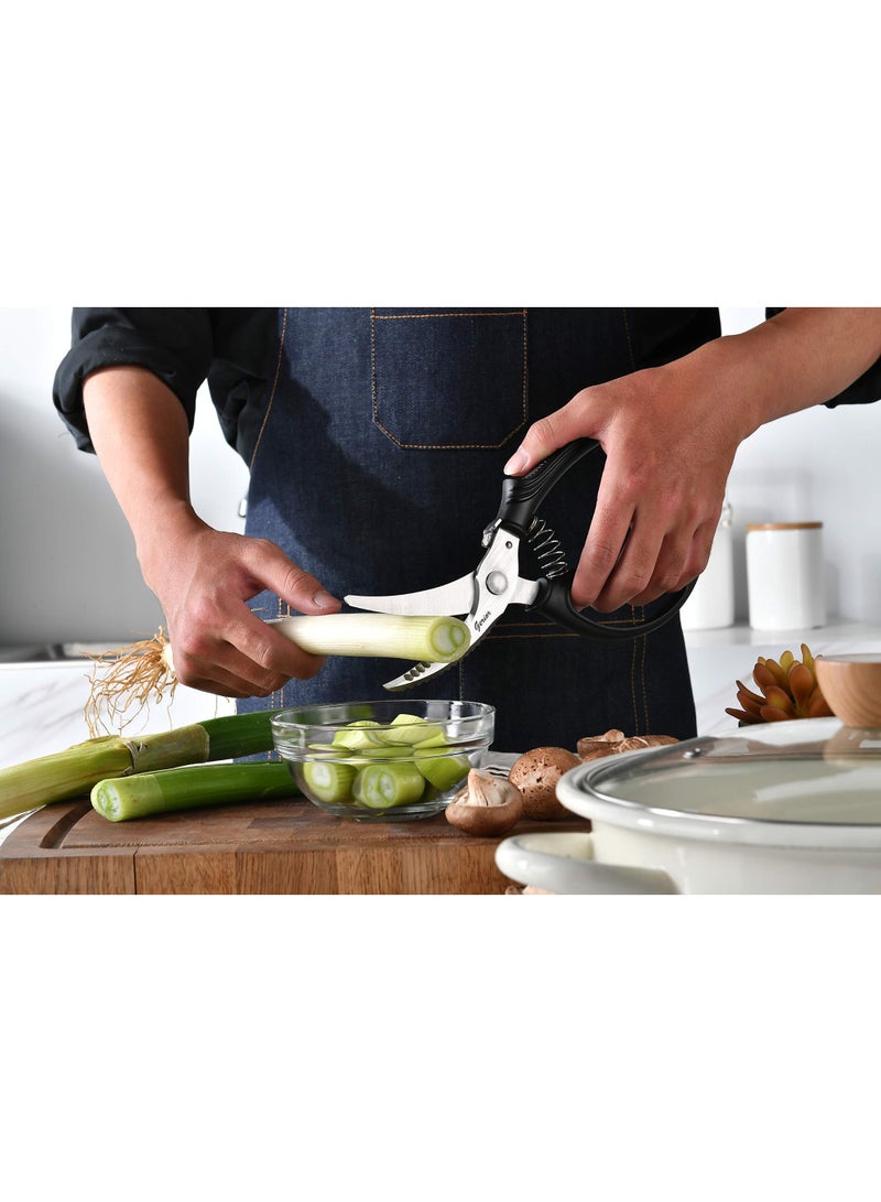 HOMESTAR 1 PC Professional Stainless Steel Kitchen Scissors - Poultry Bone Shears, Multi-Purpose Household Scissors For Cutting Chicken Fish Bones, BBQ, Vegetables, Cooked Food, Duck Fish - Image 4