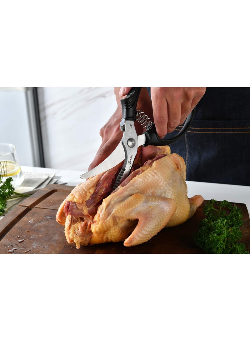 HOMESTAR 1 PC Professional Stainless Steel Kitchen Scissors - Poultry Bone Shears, Multi-Purpose Household Scissors For Cutting Chicken Fish Bones, BBQ, Vegetables, Cooked Food, Duck Fish - Image 3