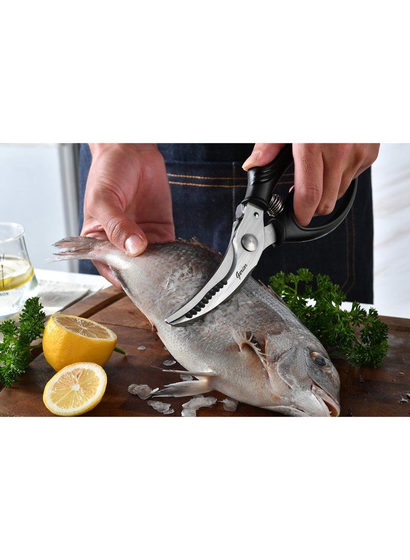 HOMESTAR 1 PC Professional Stainless Steel Kitchen Scissors - Poultry Bone Shears, Multi-Purpose Household Scissors For Cutting Chicken Fish Bones, BBQ, Vegetables, Cooked Food, Duck Fish - Image 5