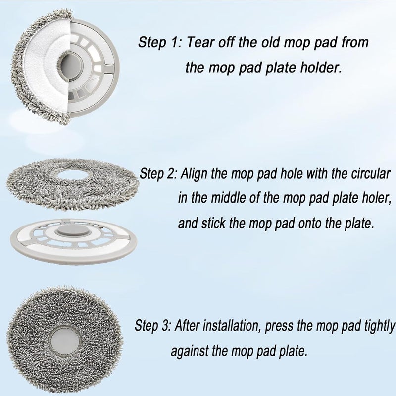 Frexusuent Mop Pad Plate Accessories for Dreame L10 Ultra / L10S Ultra Robot Vacuum Cleaner, 2 Pack Plastic Mop Pad Plate Holder Replacement Part Attachments - Image 4