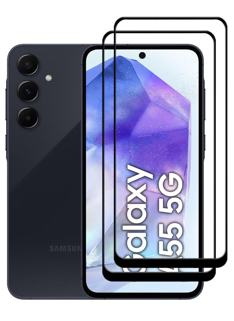 ACLIX 2 Pieces Antistatic ESD Dustproof Premium Quality High Definition Tempered Glass Screen Protector Designed For Samsung Galaxy A55 - Image 1