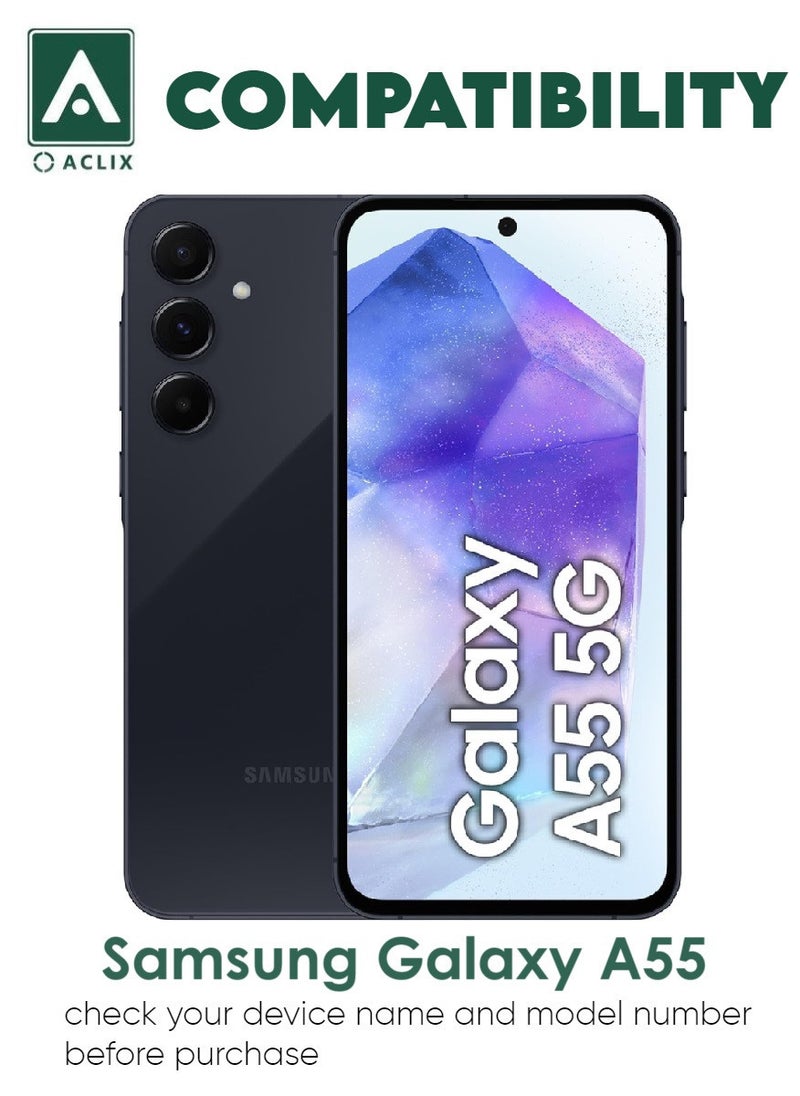 ACLIX 2 Pieces Antistatic ESD Dustproof Premium Quality High Definition Tempered Glass Screen Protector Designed For Samsung Galaxy A55 - Image 3