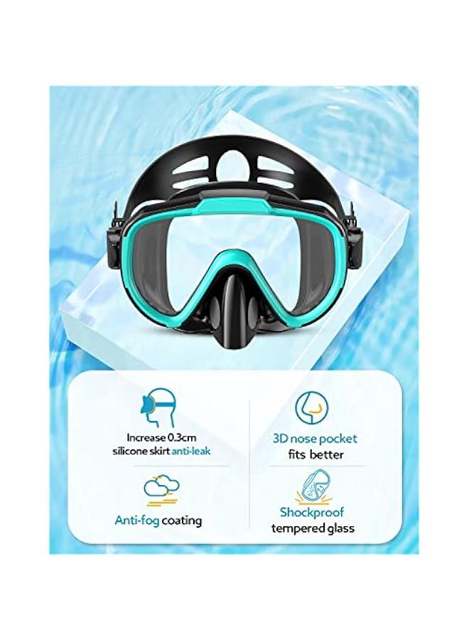 Arabest Snorkel Set with Fins for Adults, Snorkeling Gear for Adults Men and Women, Snorkle, Mask Set Adults Dry Top Snorkel Mask Combo Set with Travel Bag for Snorkeling, Diving, Swimming - Image 2