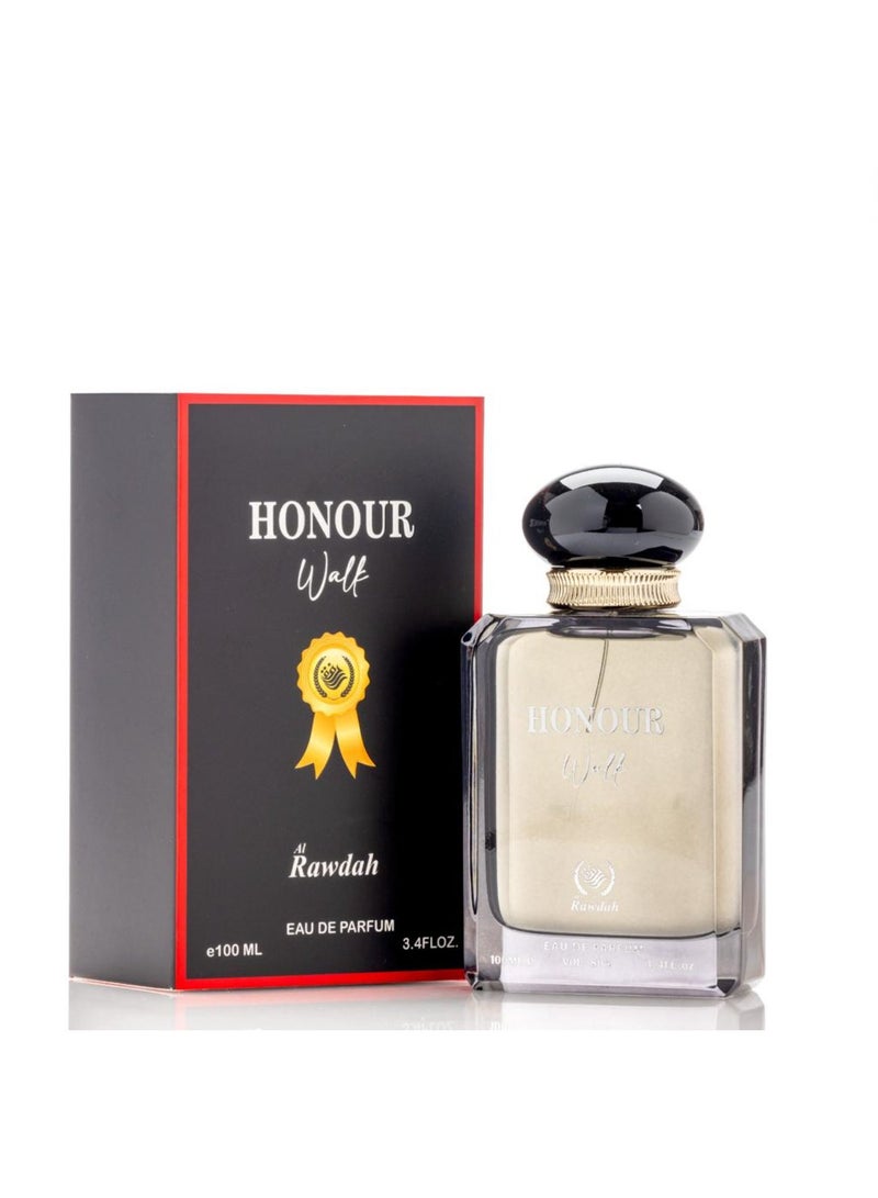 AL RAWDAH عطر هونوور ووك من الروضة – رائحة الليمون، المنعشة والنعناع للرجال (100 مل) - Image 1