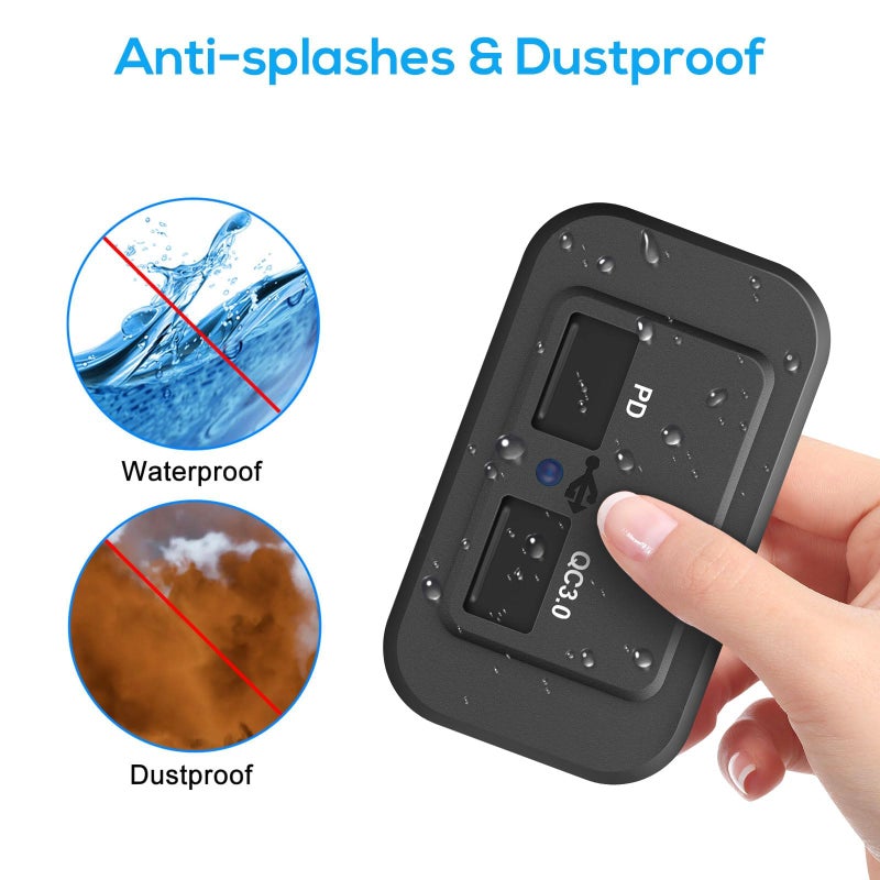 Linkstyle RV USB Outlet, 18W QC3.0 USB A Port & 30W PD Port, Quick Charge Socket Outlet with LED Indicator for 12V/24V Car Marine - Image 3