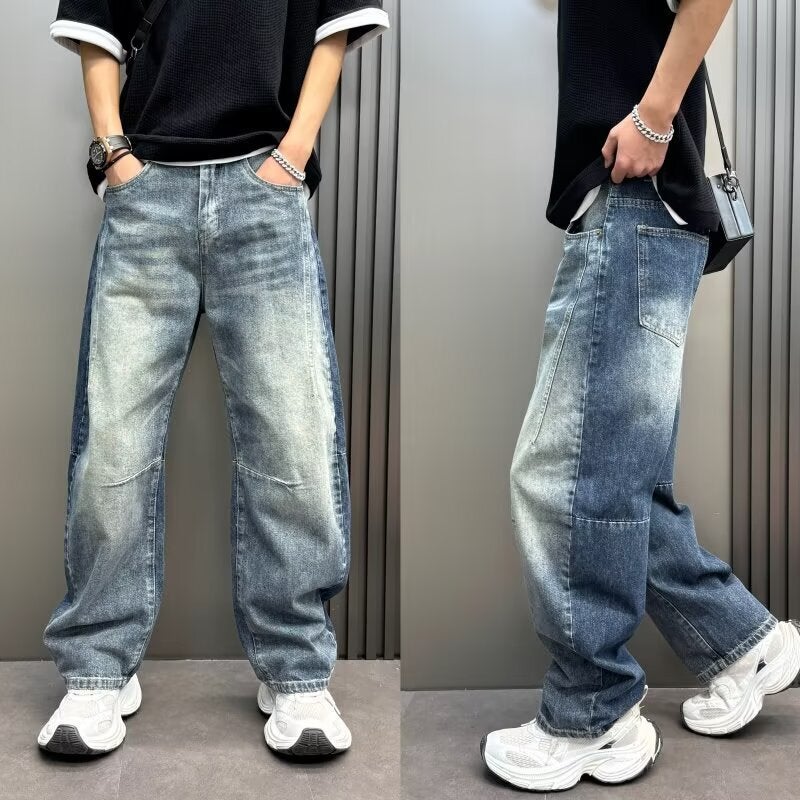 Unisex Classic Denim Jeans Loose Fit Daily Outdoor Wear - Image 2