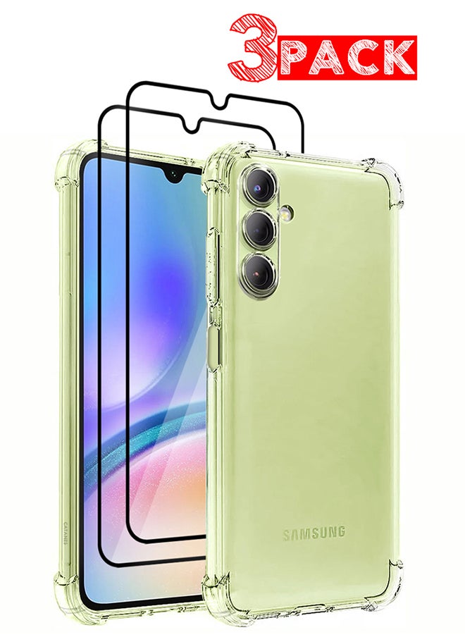 CATANES - 3 عبوات لهاتف Samsung Galaxy A05s 5G Gorilla Case و2 واقيات شاشة ممتصة للصدمات، غطاء حماية مرن من مطاط TPU الشفاف للهاتف الخلوي، غطاء حماية شفاف مناسب - Image 1
