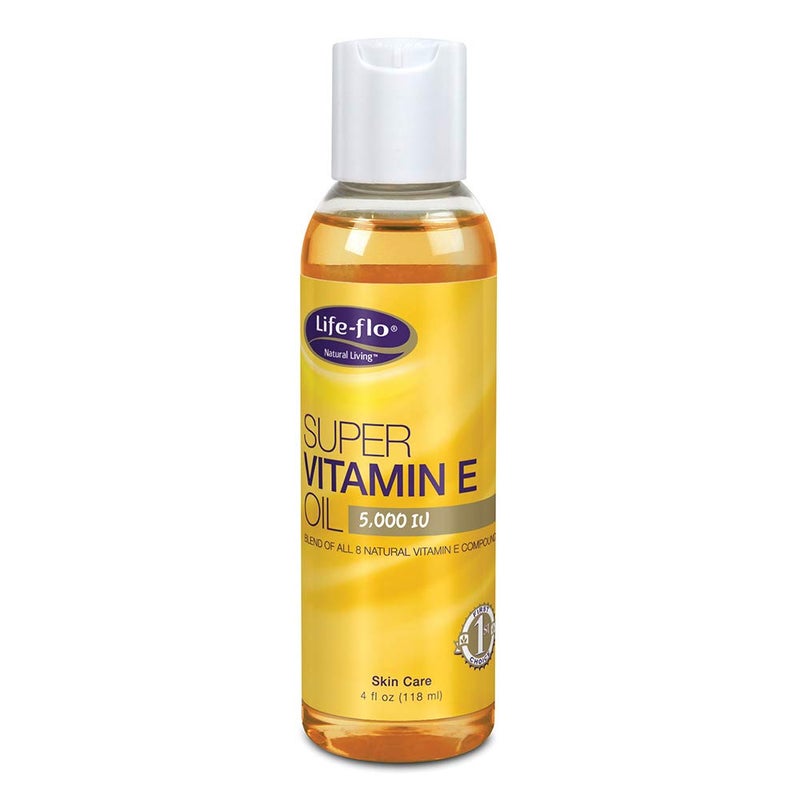 Lifeflo Super Vitamin E Oil 5000IU with 8 Vitamin E Compounds  Skin  Antioxidant Support  Soothing Hydration  4oz