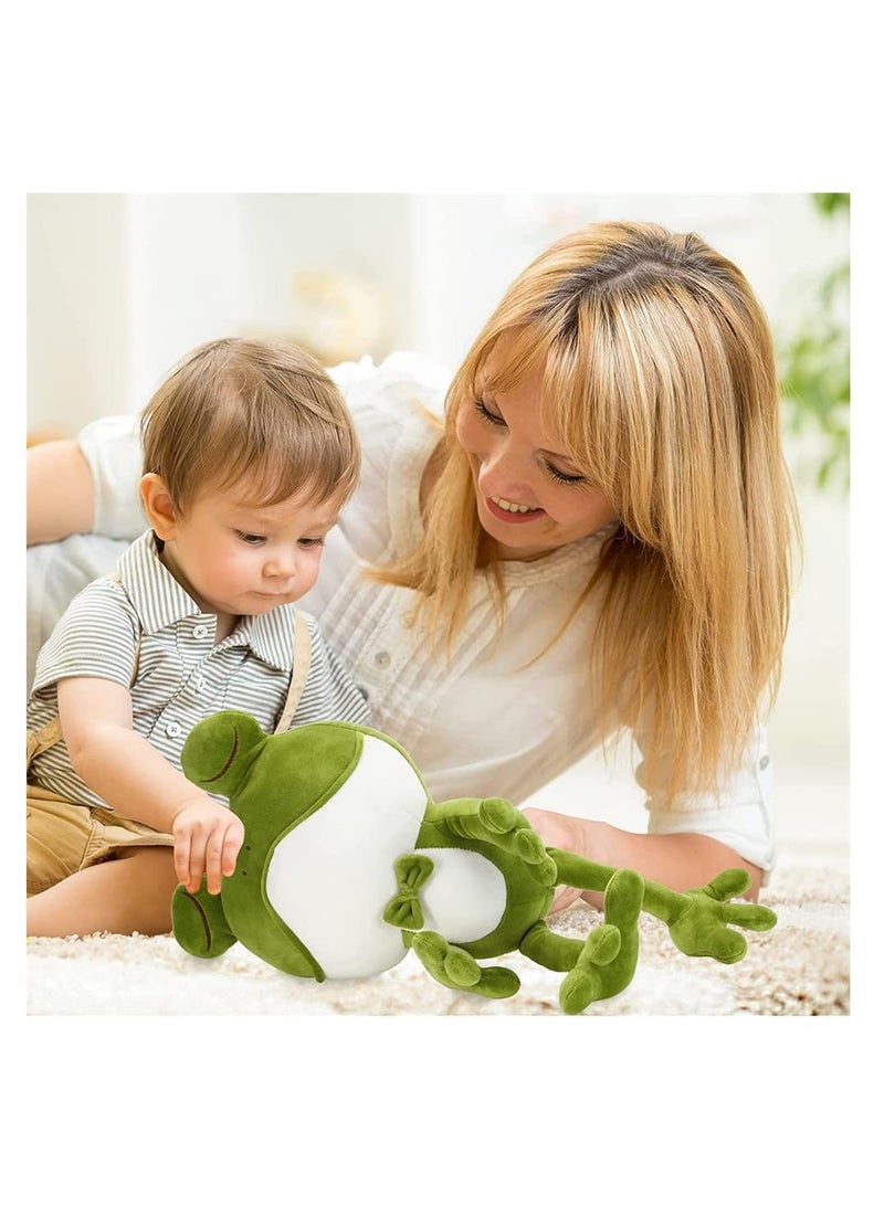 SYOSI Frog Plush Toy, 38cm Soft Green Stuffed Animal, Fluffy Hugging Cushion, Plushie Pillow Doll, Perfect for Kids and Adults, Ideal Gift for Birthdays and Holidays (Green) - Image 2