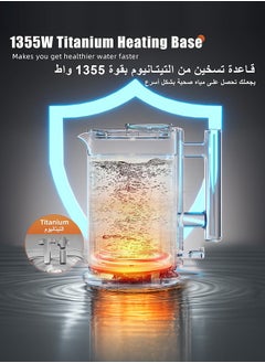 Kawu KAWU Electric Kettle 1.5L, 1355W Hot Water Boiler Water Heater Coffee Tea Kettle Tea Pot, Auto Shut-Off, Heat Preservation, Boil-Dry Proof, Double-layer Anti-scalding, Exquisite Appearance  - Image 3