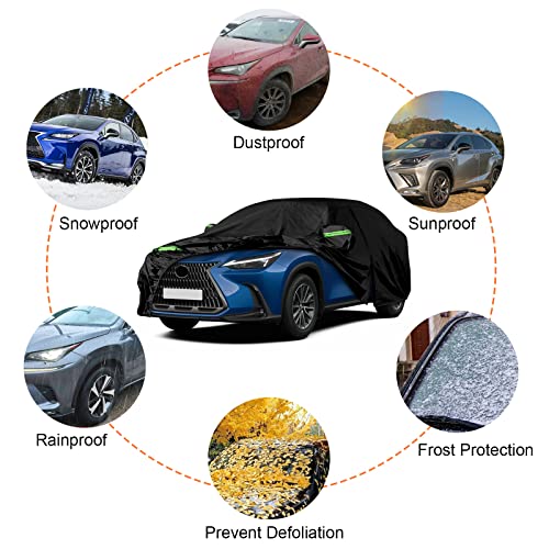 SPORTULI Waterproof Car Covers Replace for 2015-2025 Lexus NX300 NX 350 F Sport, 6 Layers All Weather Custom-fit Car Cover with Zipper Door & Windproof Bands for Snow Rain Dust Hail Protection (NX) - Image 5