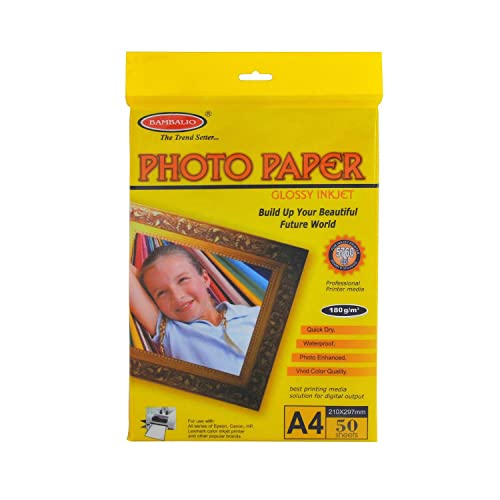Bambalio BPG 180-50 (Classic) Glossy Photo Paper, 180 gsm, 50 Sheets A4 Size - Image 1