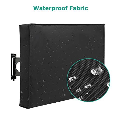 SunPatio Weatherproof Outdoor TV Cover for 41-43 inch Flat Screens, Waterproof Screen Protector with Built-in Remote Pocket, Black - Image 5