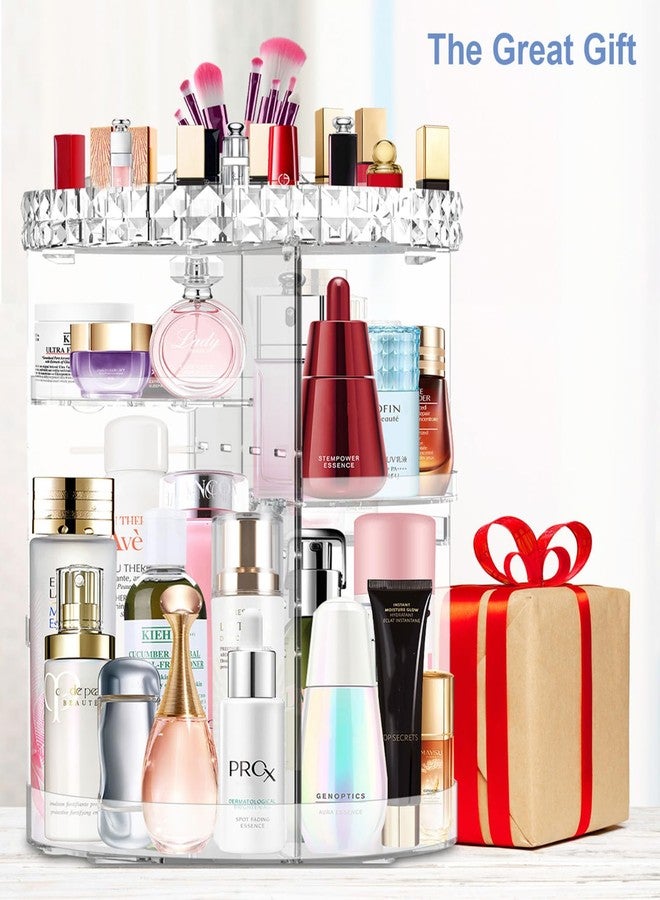 MISERWE 360 Rotating Makeup Organizer, DIY Adjustable Makeup Carousel Spinning Holder Rack, Large Capacity Cosmetic Brush Lipstick Storage Organizer Box for Vanity - Image 5