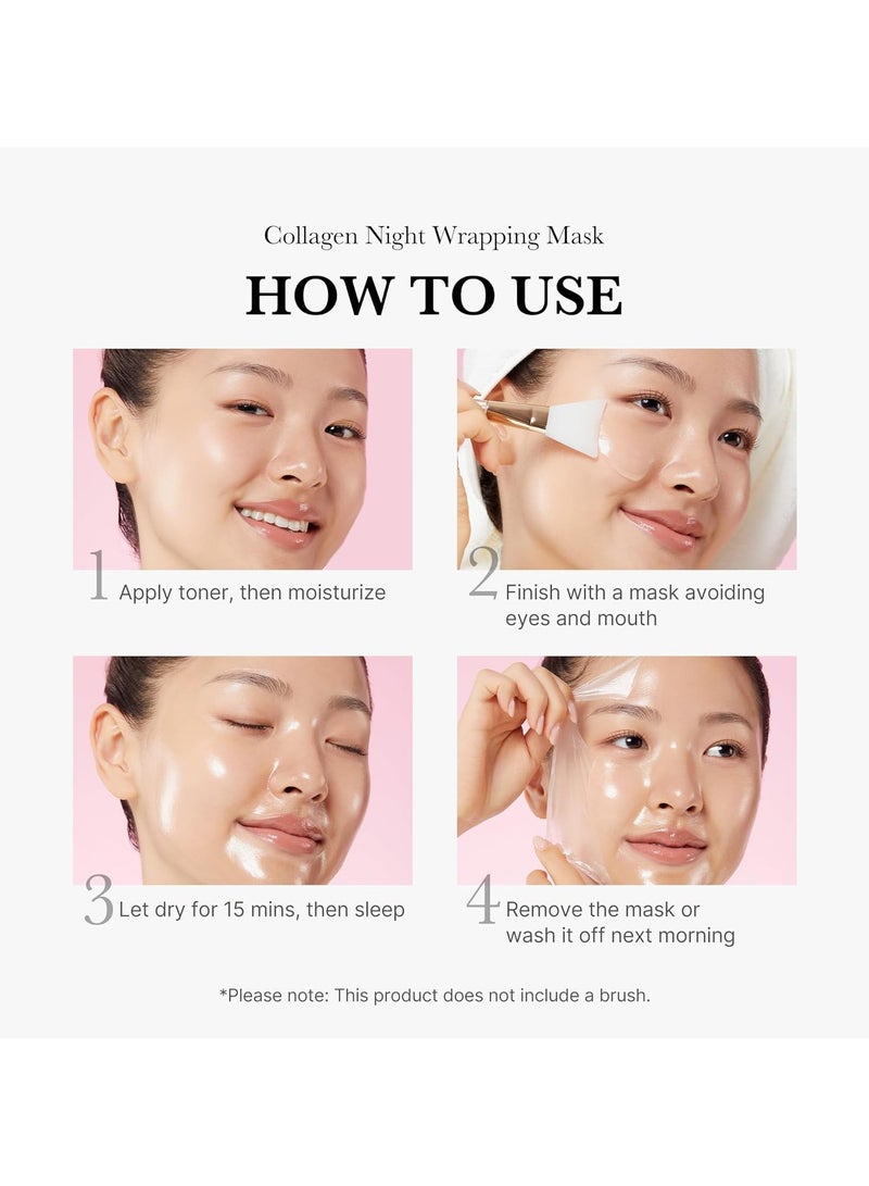 Medicube Collagen Overnight Wrapping Peel Off Facial Mask Pack - Elasticity & Hydration Care, Reduces Sagging & Dullness - Hydrolyzed Collagen For Glowing Skin - Korean Skin Care, 2.53 fl.oz - Image 5