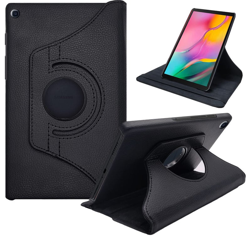 CEDO Samsung Tab A (10.1 inch) Flip Cover | Leather Finish | 360 Degree Rotate Back Cover | Shockproof Back Cover Case for Samsung Galaxy Tab A (10.1 inch) (2019) SM-T510 /SM T515 (Black) - Image 1
