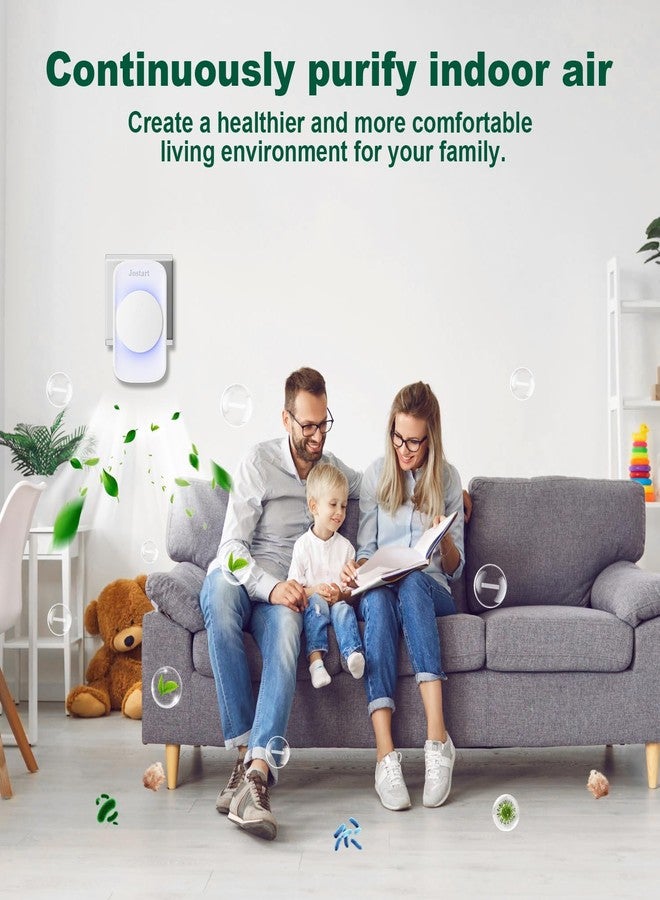 JOSTART جوستارت - أجهزة تأيين الهواء للمنزل (عبوة من 3 قطع)، فلتر هواء بالأيونات السالبة، معطرات جو هادئة تعمل بالكهرباء لغرفة النوم، المكتب، المطبخ، المرآب، أجهزة تنقية هواء محمولة لإزالة الروائح والدخان والغبار وروائح الحيوانات الأليفة، جهاز تنقية هواء صغير أبيض - Image 5