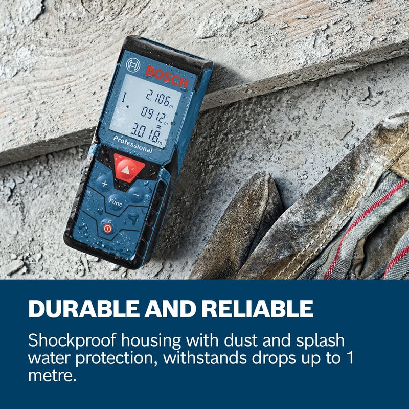 BOSCH GLM 40-12 Laser Measure | Precise Length, Area & Volume | Easy-to-Read Display | IP54 Durable | Memory Function for Fast Measurements|Compact & Pro-Grade Tool|1Yr Warranty|Batteries Not Included - Image 2