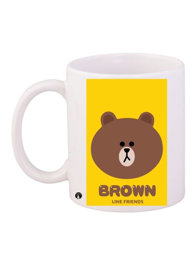 RYN Printed Coffee Mug White/Brown/Yellow