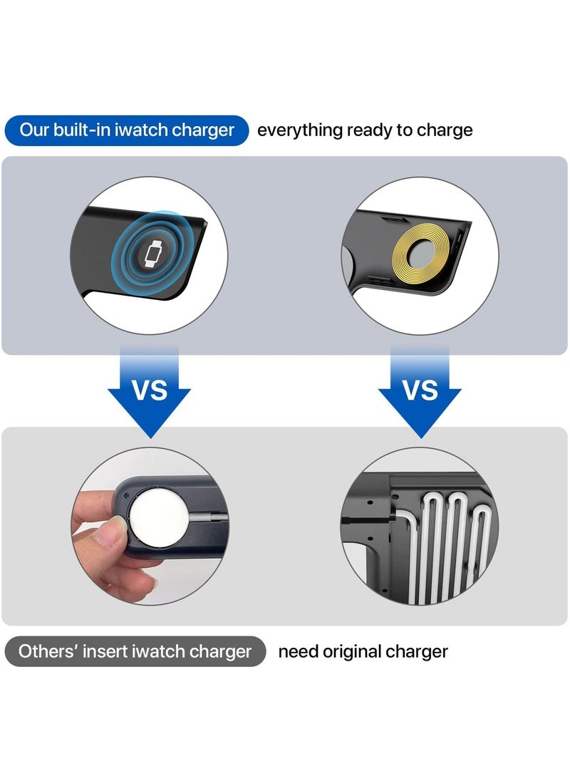 Wireless Charger, 3 in 1 Wireless Charging Station, Fast Wireless Charger Stand Compatible with iPhone 15 14 13 12 11 Pro Max XR XS 8 Plus, for Apple Watch 8 7 6 5 4 3 2 SE,for AirPods Pro 3 2 (Black)