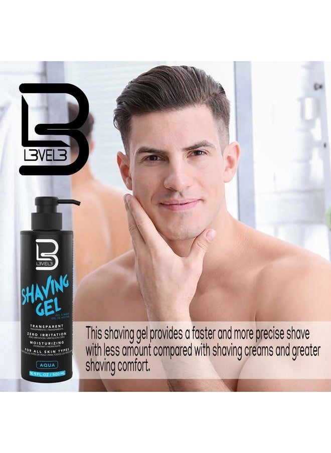 L3 - Shaving Gel - Straight Razor Shave Gel - Non-Irritating - Refreshing Smell - No Hot Towel Necessary - Level Three Razor Gel (Aqua) - Image 1
