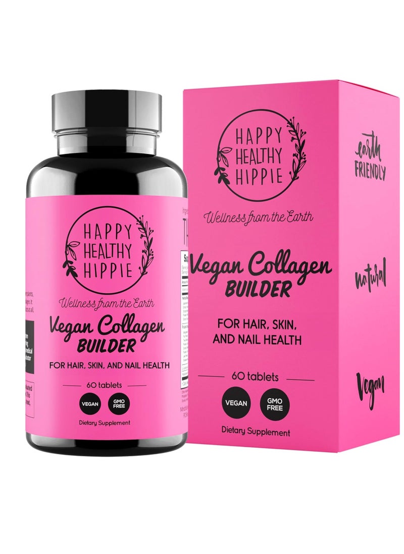 HAPPY HEALTHY HIPPIE - Happy Healthy Hippie Vegan Collagen Builder Hair Skin and Nail 60 Tabs - Image 1