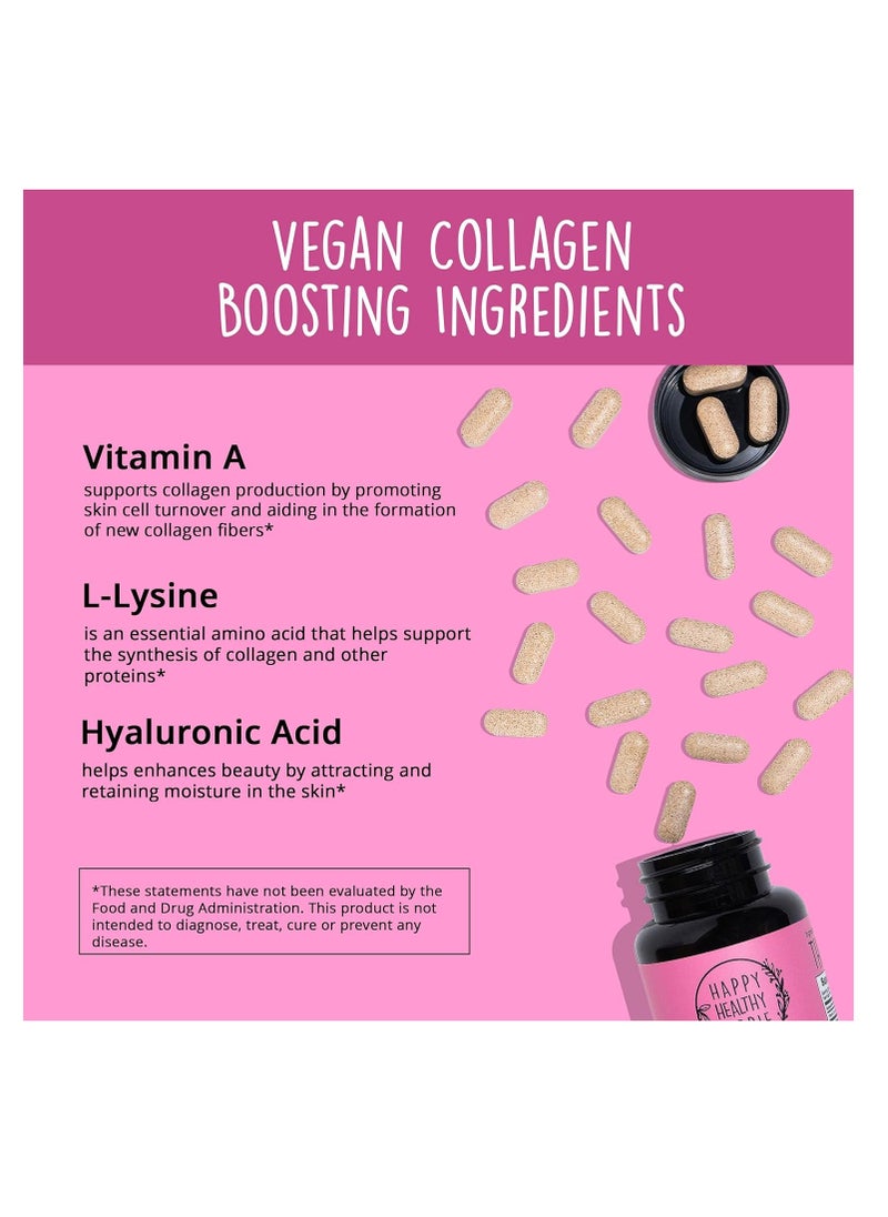 HAPPY HEALTHY HIPPIE - Happy Healthy Hippie Vegan Collagen Builder Hair Skin and Nail 60 Tabs - Image 1