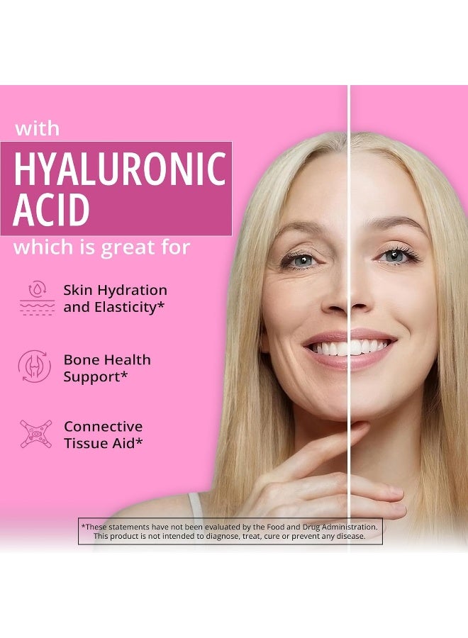 HAPPY HEALTHY HIPPIE Vegan Collagen Builder w/Hyaluronic Acid - Collagen Pills for Youthful Glow - Image 3