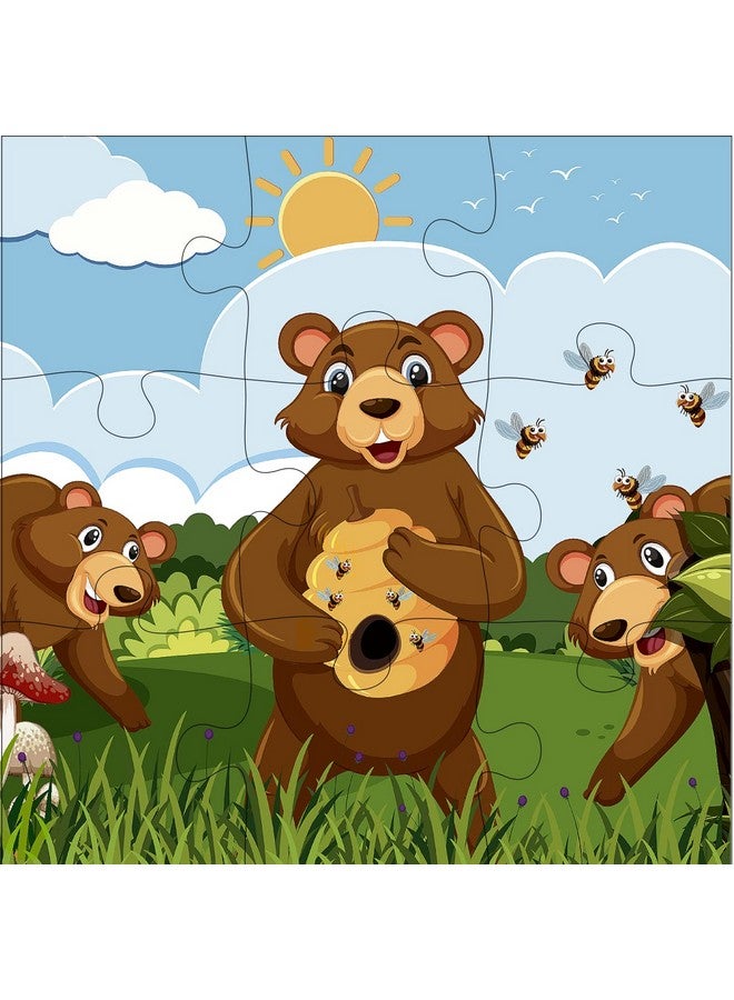 Fiddlys Fiddly's Wood Jigsaw Puzzles for Kids & Children - 9 Pieces (Birds, Bear & Bee's) for Age 3+ Pack of 6 - Image 3