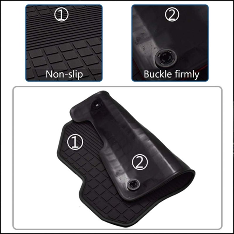 Megiteller Car Floor Mats Custom Fit for 20132018 for Dodge Ram 150025003500 Crew Cab 20192024 for Dodge Ram 1500 Classic Crew Cab 4 Full Size Doors Odorless Rubber All Weather Floor Liners - Image 4