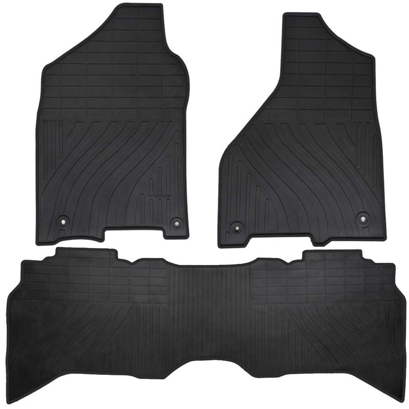 Megiteller Car Floor Mats Custom Fit for 20132018 for Dodge Ram 150025003500 Crew Cab 20192024 for Dodge Ram 1500 Classic Crew Cab 4 Full Size Doors Odorless Rubber All Weather Floor Liners - Image 3
