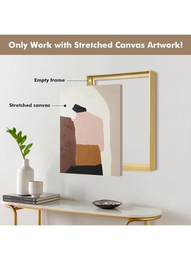 FOLKOR Canvas Floater Frame for 24x30 Oil Paintings, DIY Metal Canvas Frame with 1.5" Deep, Floating Frame for Canvas Prints Wall Art/Portrait/Landscape Living Room Bedroom Kitchen Decor (Gold) - Image 5