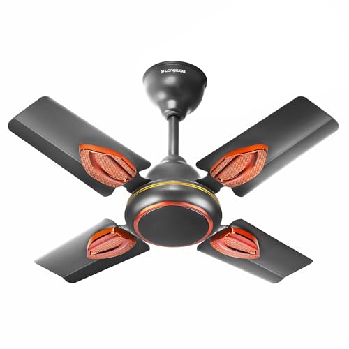 LONGWAY Kiger P1 600 mm/24 inch Ultra High Speed 4 Blade Anti-Dust Decorative Star Rated Ceiling Fan 2 Years Warranty (Smoked Brown, Pack of 1) - Image 1