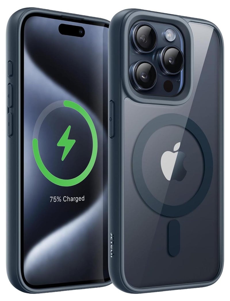 أكاليكس جراب مغناطيسي لهاتف آيفون 13 برو ماكس [مقاوم للصدمات ونحيف]، غطاء خلفي صلب شفاف مع حماية فائقة | أزرق داكن - Image 1