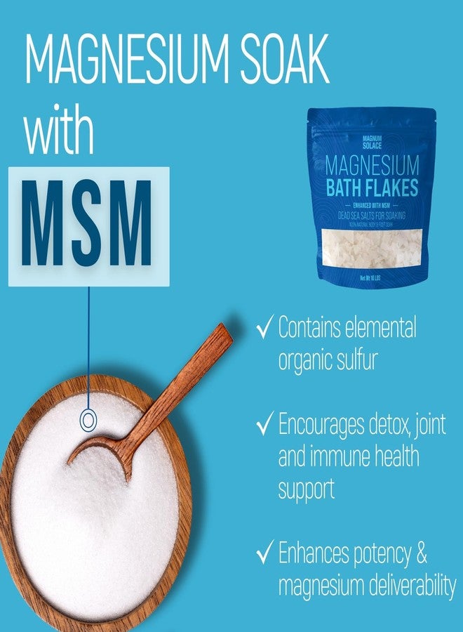 Magnum Solace Magnesium Flakes with MSM - Magnesium Chloride Flakes - Dead Sea Salts for Soaking, 10 LBS - Image 3