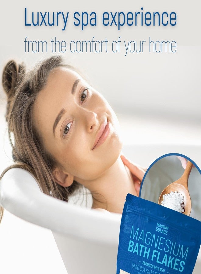 Magnum Solace Magnesium Flakes with MSM - Magnesium Chloride Flakes - Dead Sea Salts for Soaking, 10 LBS - Image 2